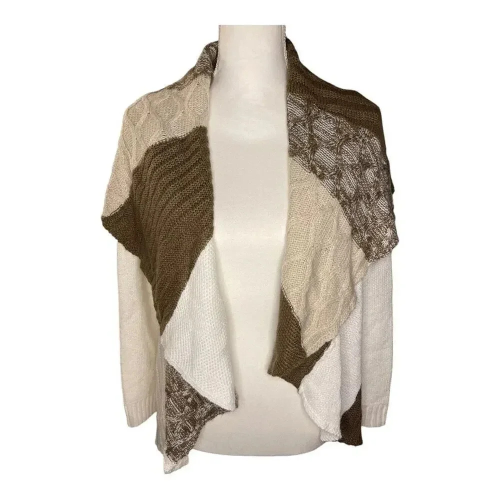 Style & Co. Women’s Medium Brown Knit Open Front Cardigan Sweater